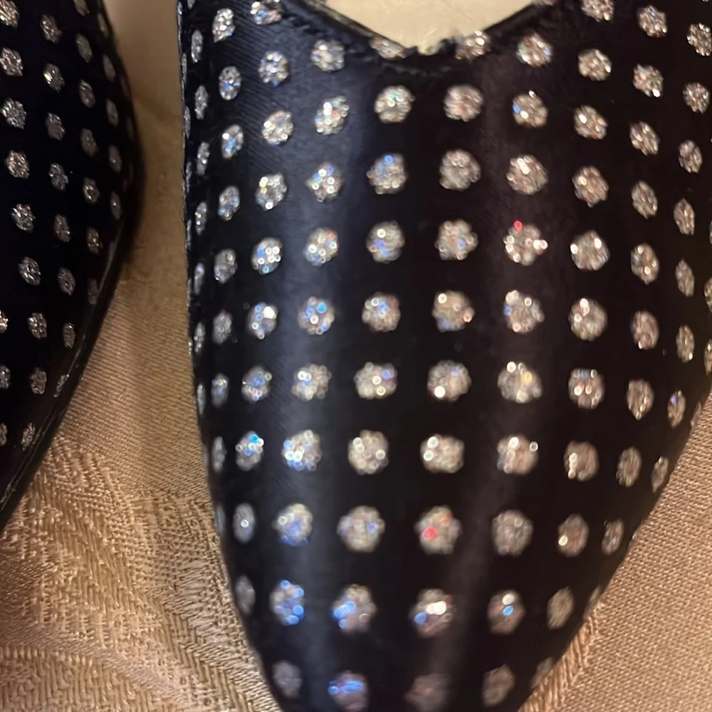 QualiCraft vintage glitter polkadot heels size 8